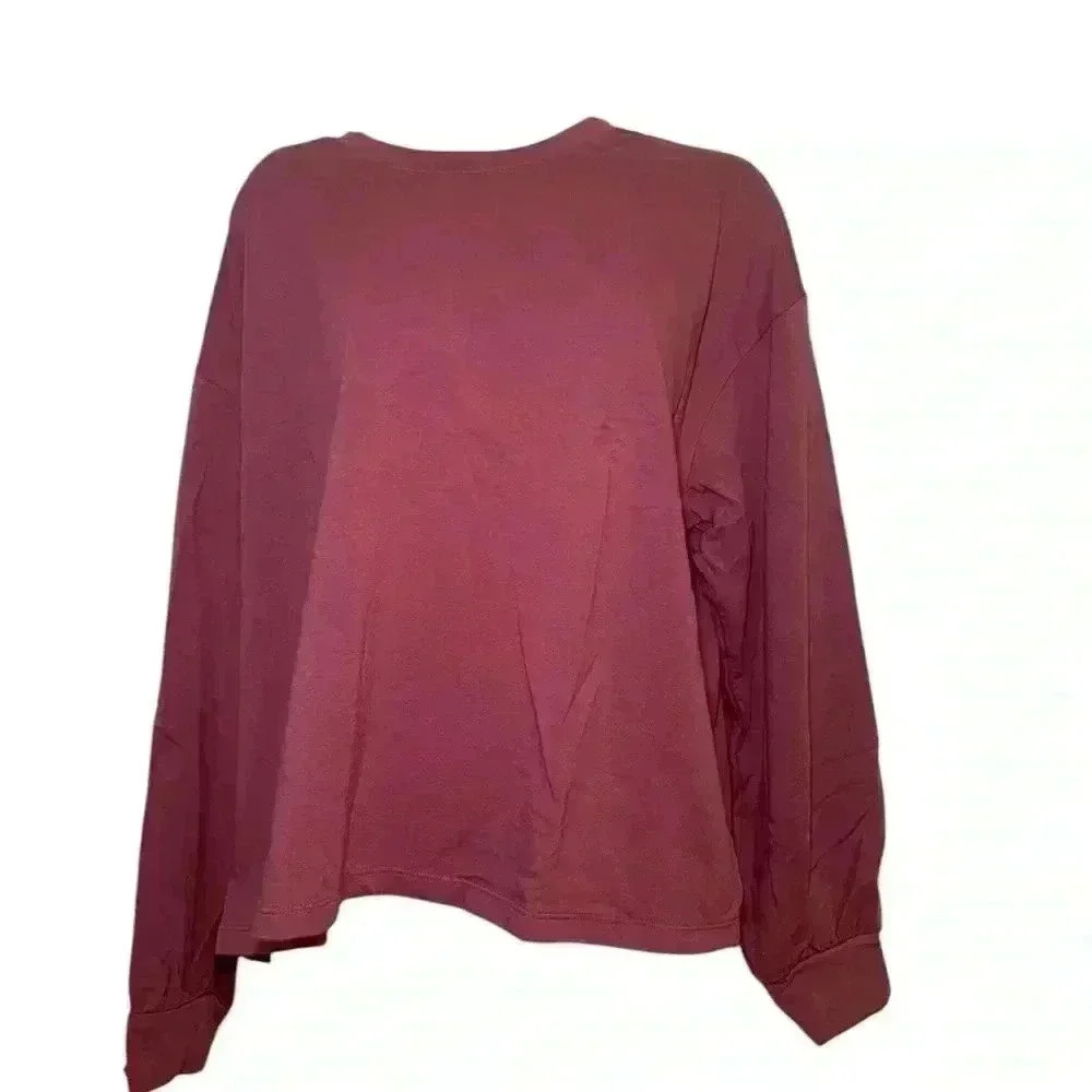 Sundry Red Drapey Long Sleeve Sweatshirt NWT Size 3 (Medium)